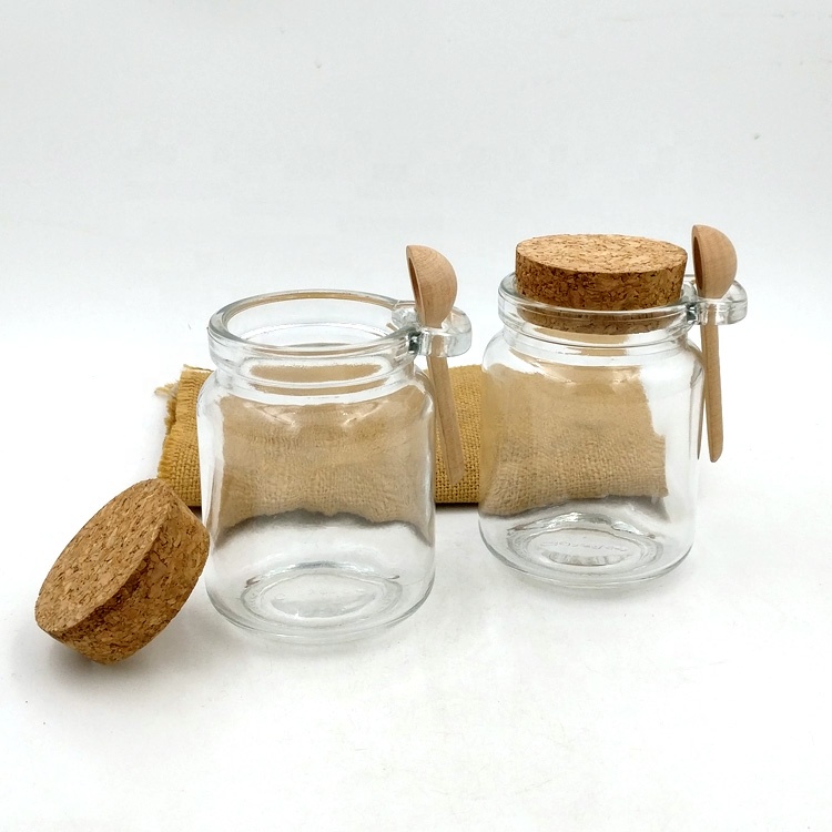 Glass Body Butter Jars with Wooden Cork