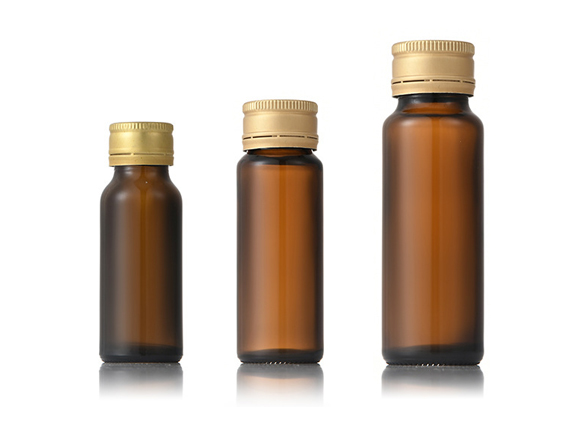 Straight Amber Glass Liquid Medicine Bottle with Lids