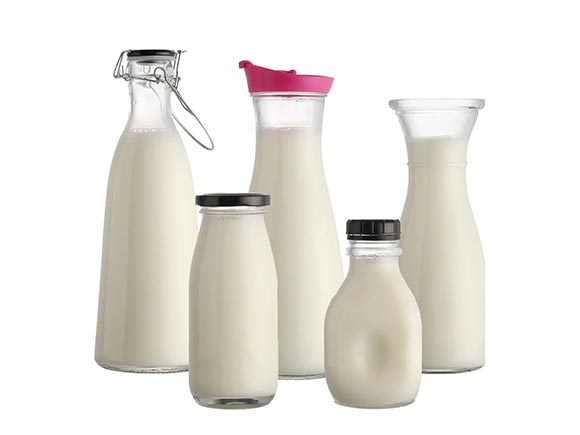 different glass milk bottle shapes