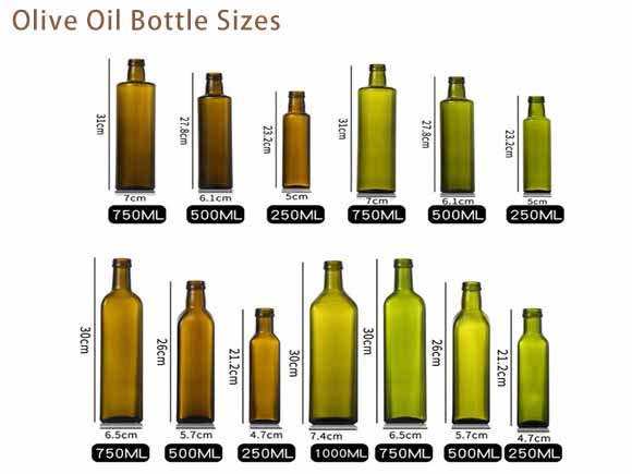 olive oil bottle sizes