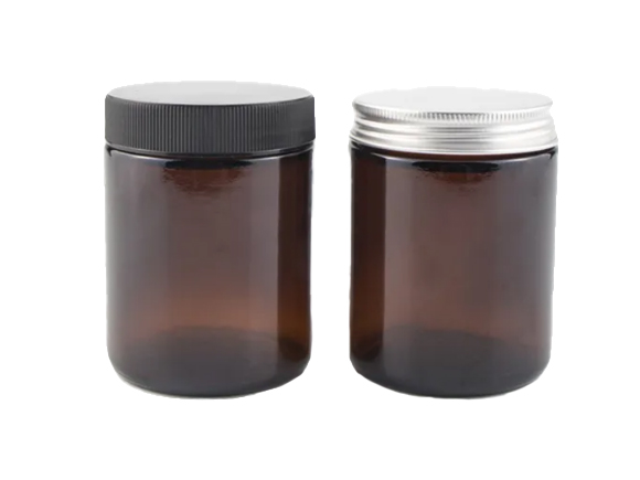 Round Amber Pharmacy Jars