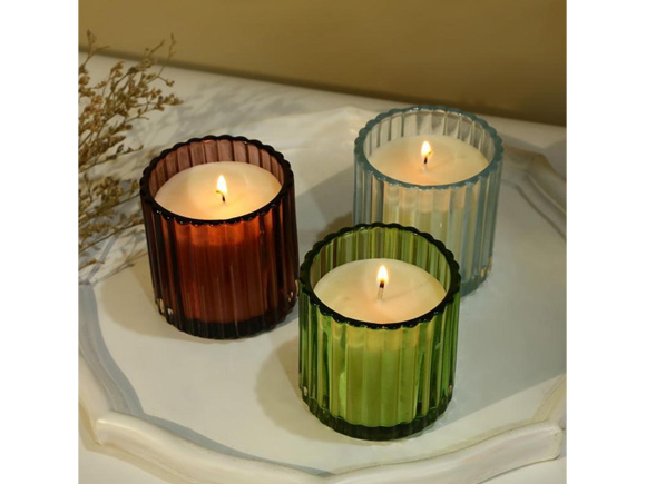 Red Green Glass Candle Jars in Bulk Containers Wholesale