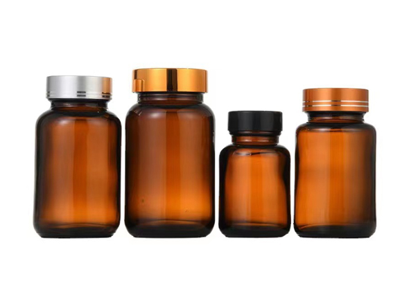 Lightproof Amber Glass Pill Bottles