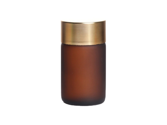 100ml Frosted Amber Glass Pill Jars with Screw Lid