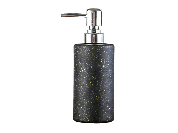 350ml Black and White Glass Soap Bottle with Dots
