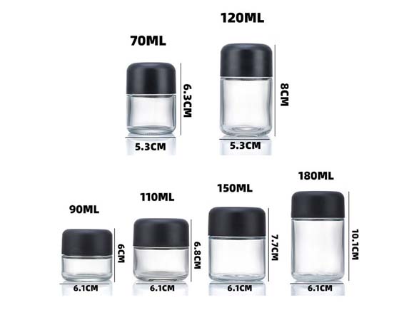 sizes of wholesale cannabis jars
