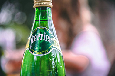 sparkling water glass bottle
