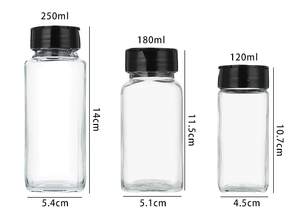 roetell spice jar with black lid wholesale