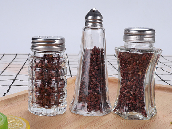 three different glass spice jar wholesale