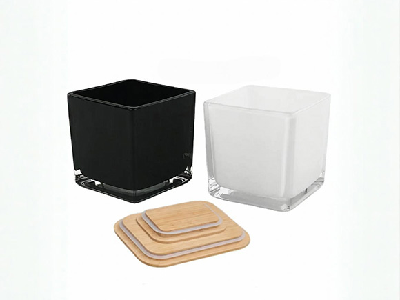 square glass candle jars