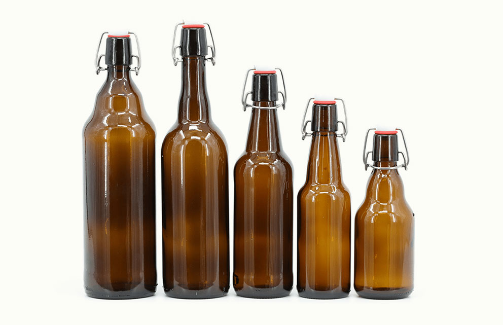 amber glass swing bottles