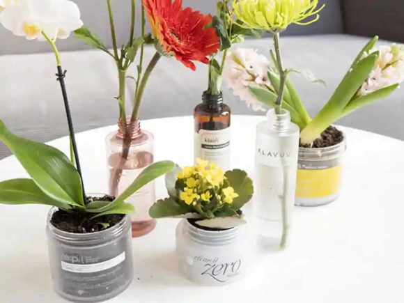Upcycling for Creative Secondary Uses for cosmetic jars and bottles
