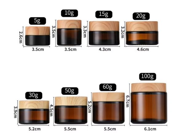 various sizes glass cosmetic body butter jars wholesale
