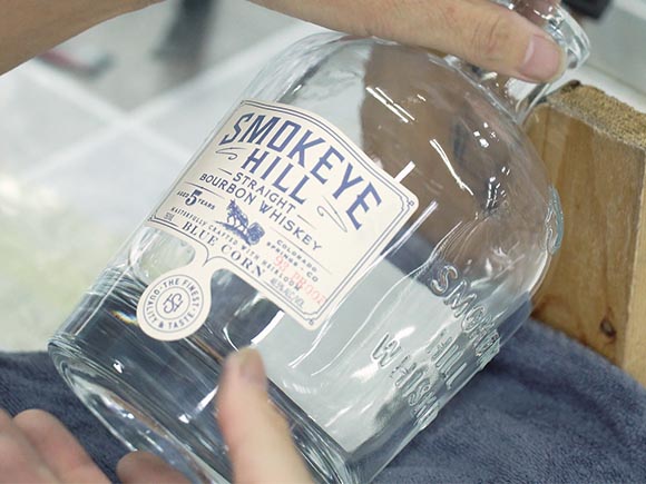 sticker / decal for glass whiskey bottle with label