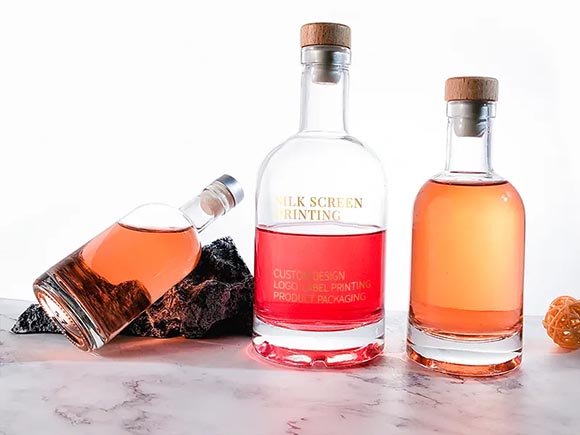 whiskey bottle with silkscreen