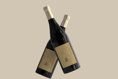 two glass wine bottles with labels wholesale