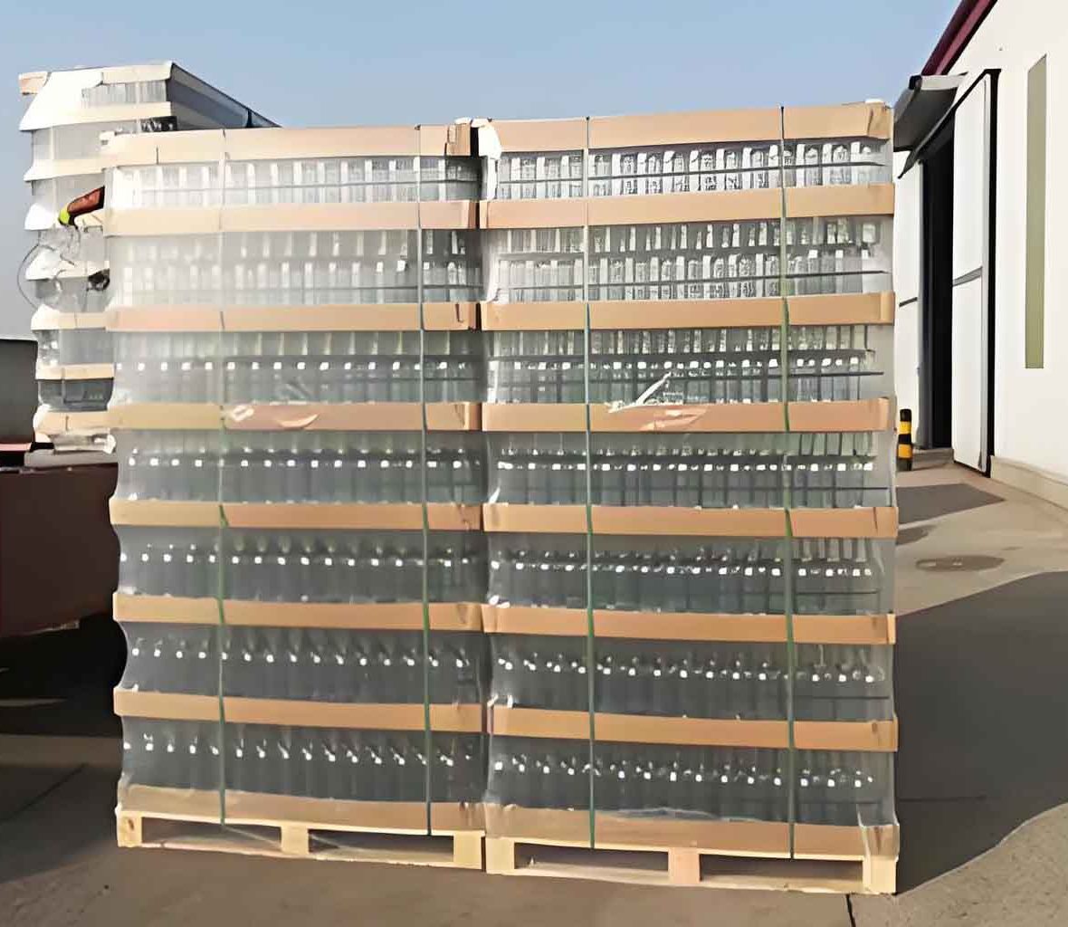 wine bottle well packaged with pallet