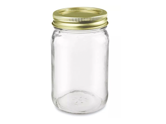 Clear Straight Glass Jars With Metal Lids