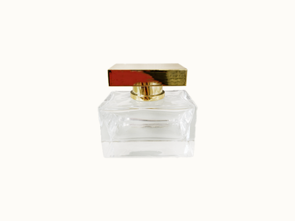 clear glass perfume bottle with gold lid wholesale