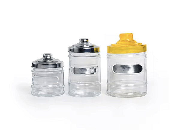 Glass Jar With Lid and Label
