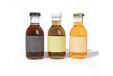 glass juice bottles