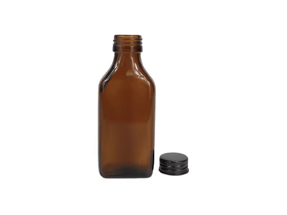 100ml Square Amber Glass Medicine Bottles for Cough Syrup