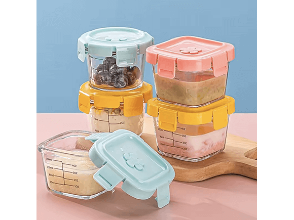 Freezer Safe 120ml Storage Glass Baby Food Jar with Lid