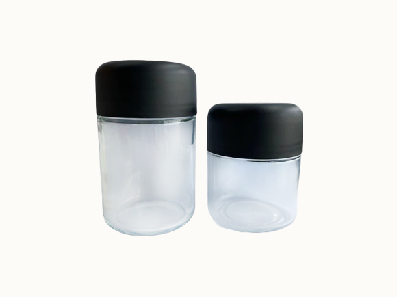70ml 90ml 110ml 180ml Glass Jars With Black Lids