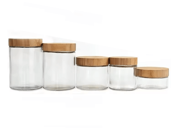 glass food cream jar