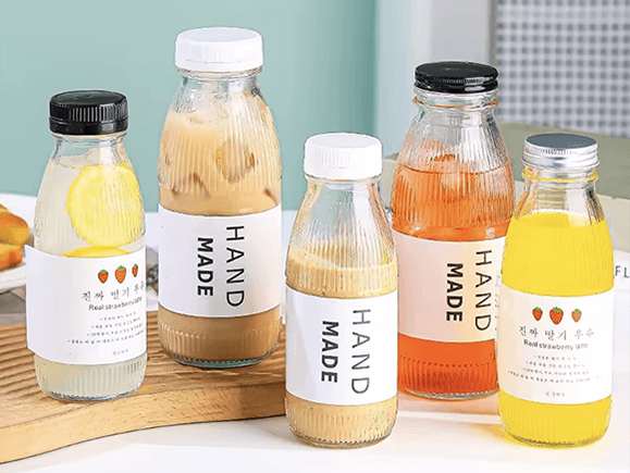 glass juice bottles