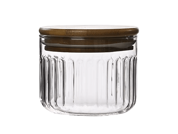 250ml Kitchen Organizer Glass Food Jar with Bamboo Lids