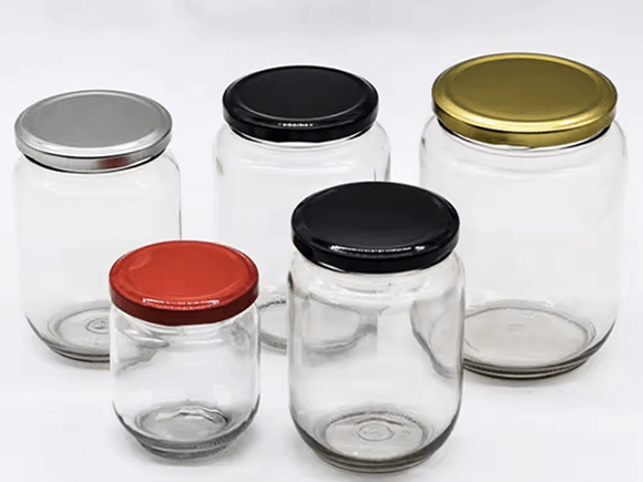 25ml-1000ml Round Glass Food Storage Jar with Metal Lid