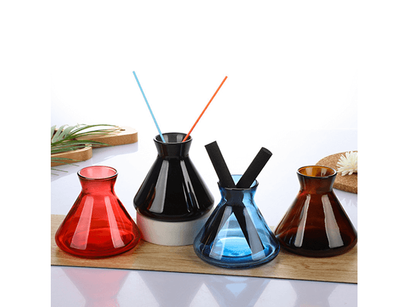 200ml Conical Transparent Colored Glass Reed Diffuser Bottle