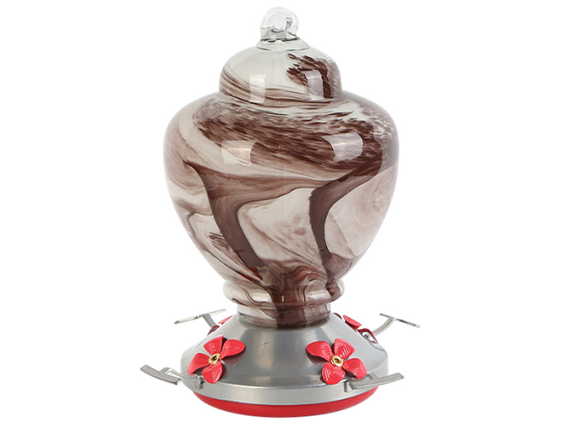 Brown Glass Bird Feeders
