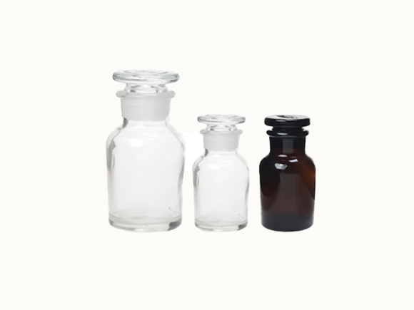 Clear And Amber Wide Mouth Glass Apothecary Jar