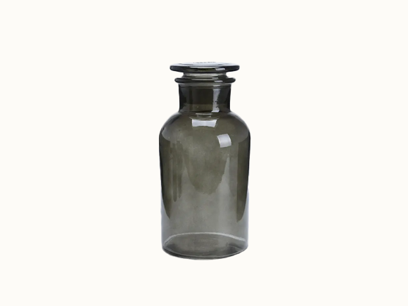 Dark Black Glass Apothecary Jars With Lids