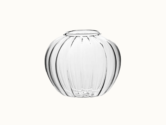 Round Short Clear Glass Vase