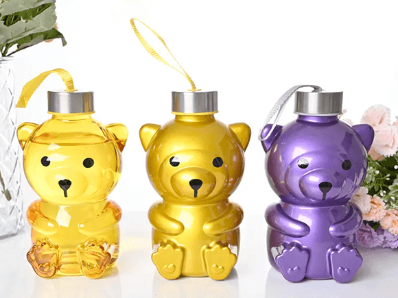 milk bottle with different colors