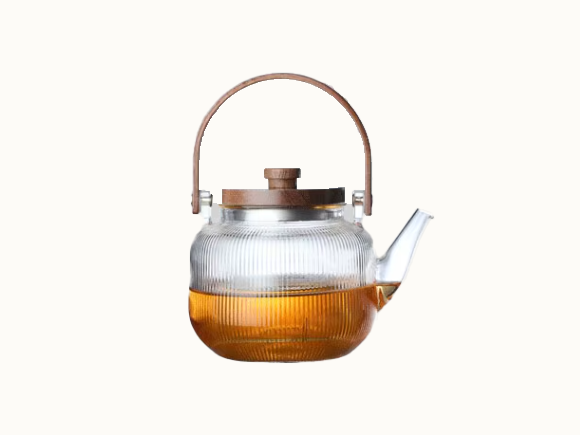 Transparent and Hammered Glass Tea Pot